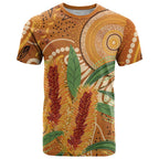 Australia Bottlebrush T Shirt Callistemon Aussie Native Flowers Indigenous Art - Aussie Hoodie