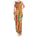 Australia Bottlebrush Tank Maxi Dress Callistemon Aussie Native Flowers Indigenous Art - Aussie Hoodie