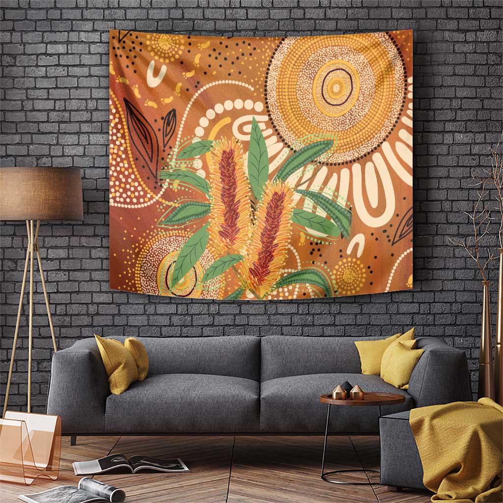Australia Bottlebrush Tapestry Callistemon Aussie Native Flowers Indigenous Art - Aussie Hoodie