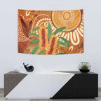 Australia Bottlebrush Tapestry Callistemon Aussie Native Flowers Indigenous Art - Aussie Hoodie