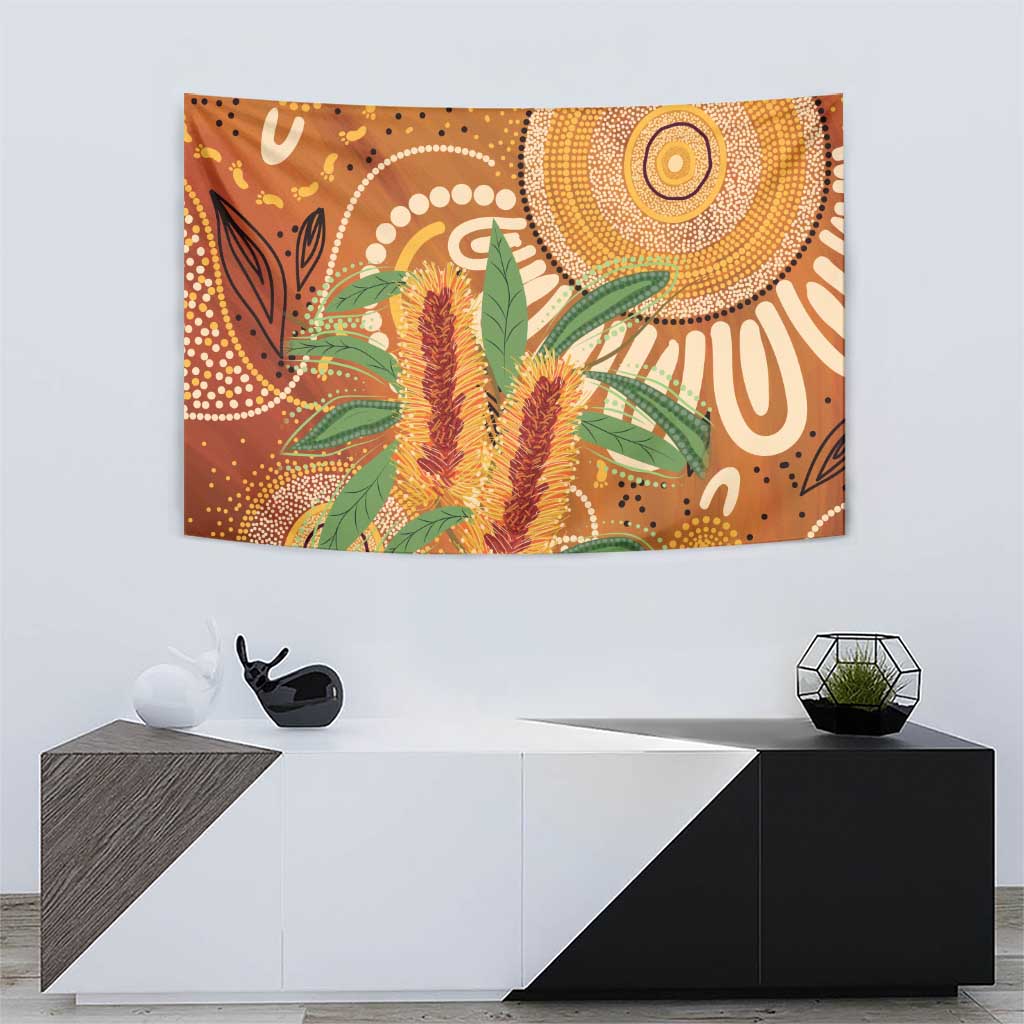 Australia Bottlebrush Tapestry Callistemon Aussie Native Flowers Indigenous Art - Aussie Hoodie