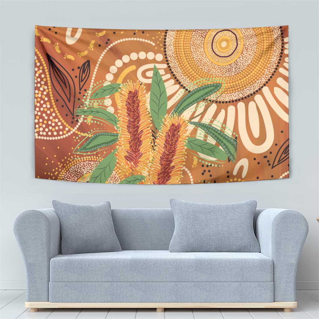 Australia Bottlebrush Tapestry Callistemon Aussie Native Flowers Indigenous Art - Aussie Hoodie