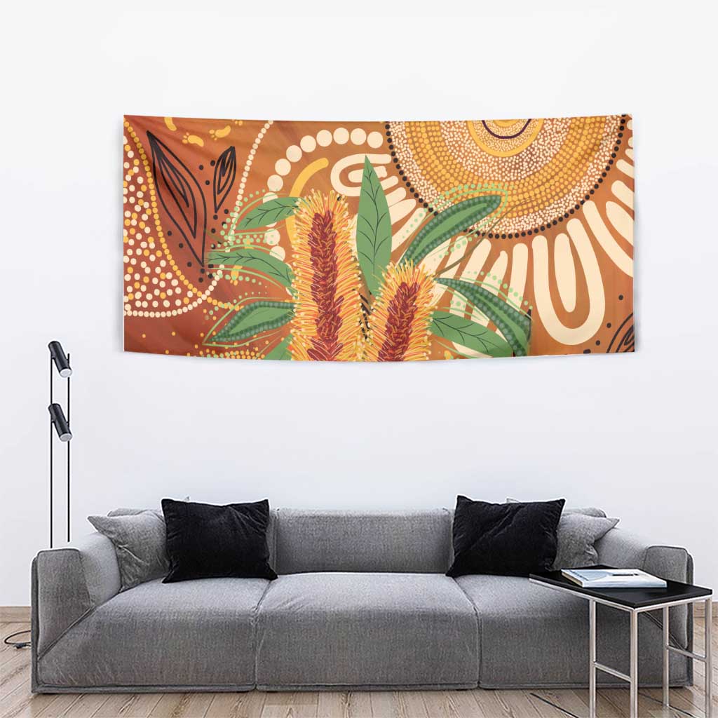 Australia Bottlebrush Tapestry Callistemon Aussie Native Flowers Indigenous Art - Aussie Hoodie