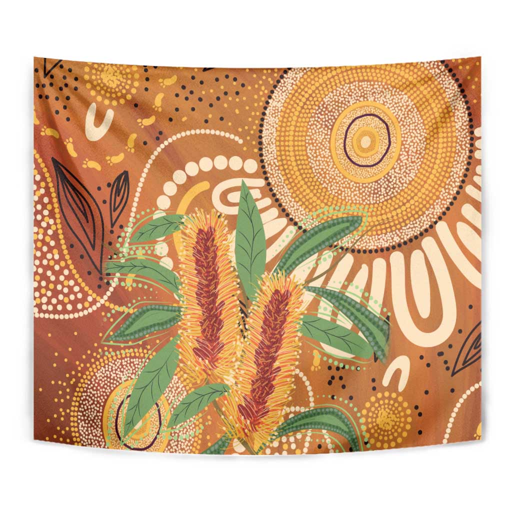 Australia Bottlebrush Tapestry Callistemon Aussie Native Flowers Indigenous Art - Aussie Hoodie