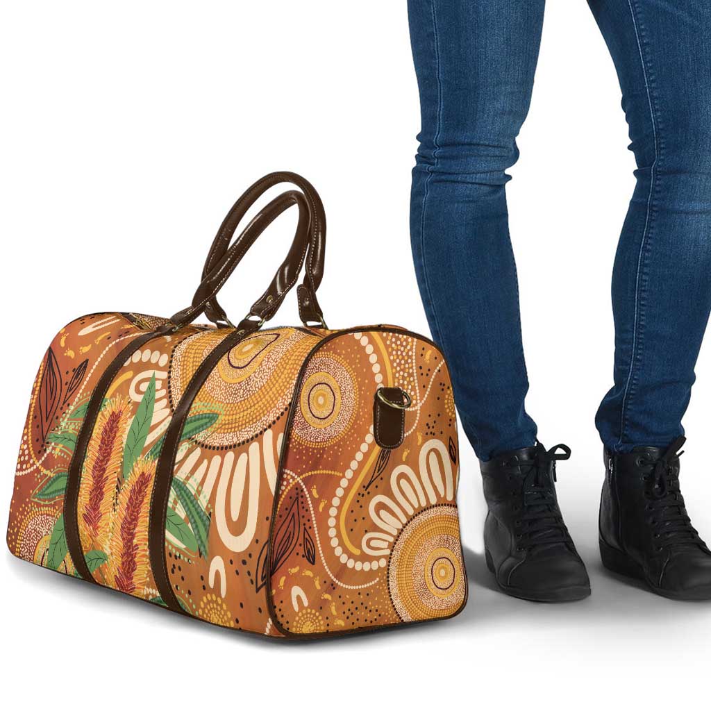 Australia Bottlebrush Travel Bag Callistemon Aussie Native Flowers Indigenous Art - Aussie Hoodie