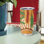 Australia Bottlebrush Tumbler Cup Callistemon Aussie Native Flowers Indigenous Art - Aussie Hoodie