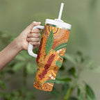 Australia Bottlebrush Tumbler With Handle Callistemon Aussie Native Flowers Indigenous Art - Aussie Hoodie