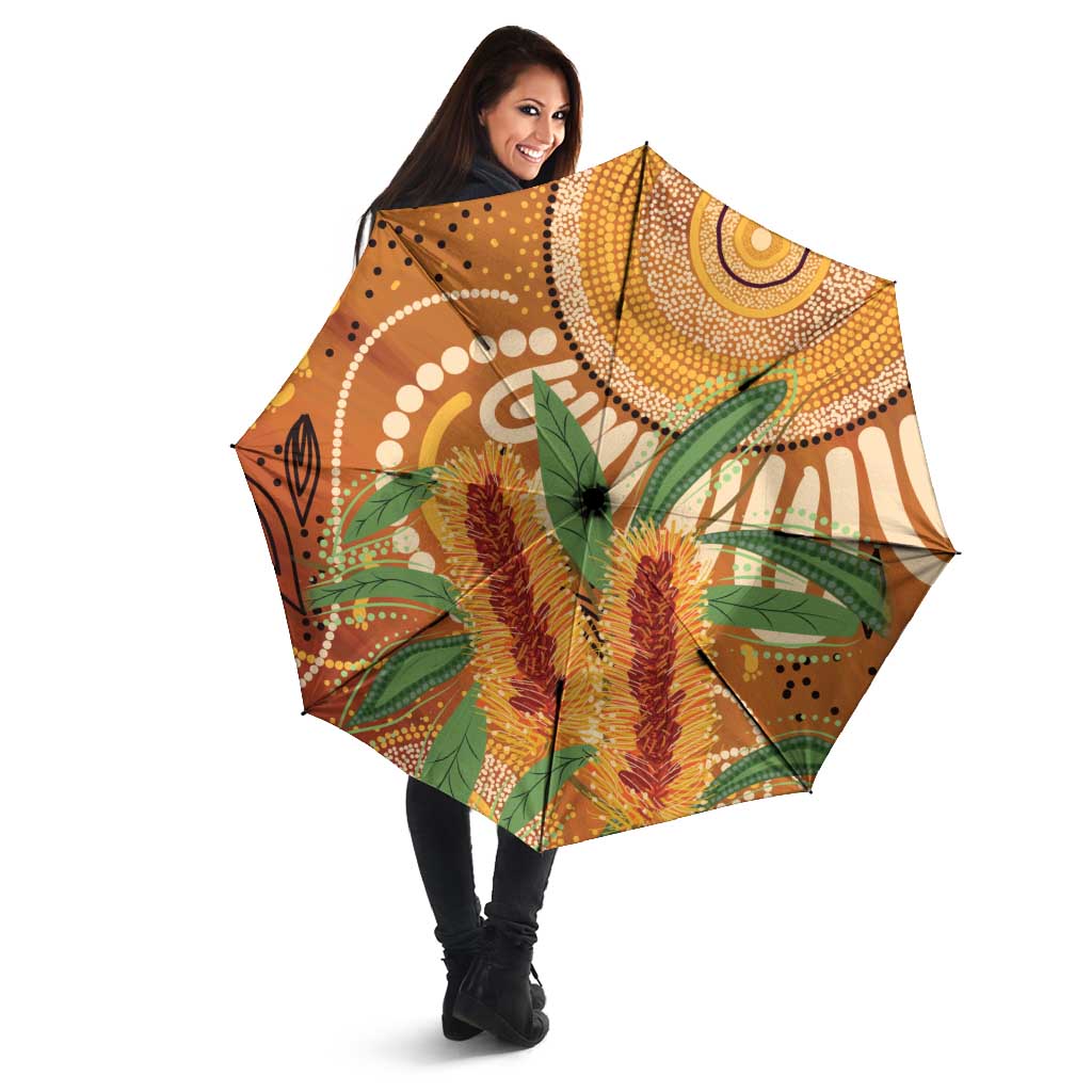 Australia Bottlebrush Umbrella Callistemon Aussie Native Flowers Indigenous Art - Aussie Hoodie