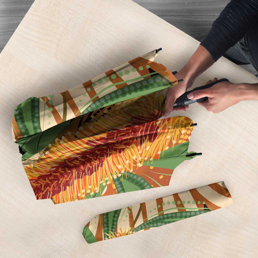 Australia Bottlebrush Umbrella Callistemon Aussie Native Flowers Indigenous Art - Aussie Hoodie