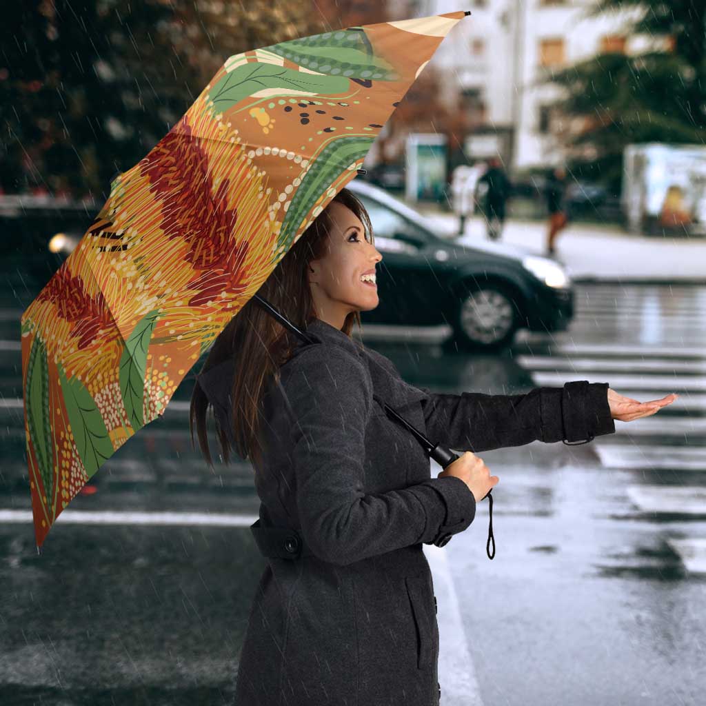 Australia Bottlebrush Umbrella Callistemon Aussie Native Flowers Indigenous Art - Aussie Hoodie