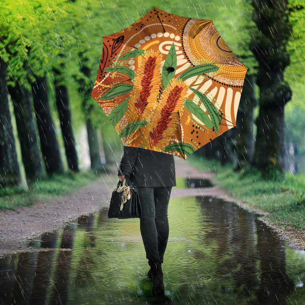 Australia Bottlebrush Umbrella Callistemon Aussie Native Flowers Indigenous Art - Aussie Hoodie