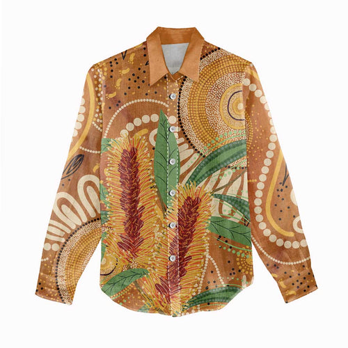 Australia Bottlebrush Women Casual Shirt Callistemon Aussie Native Flowers Indigenous Art - Aussie Hoodie