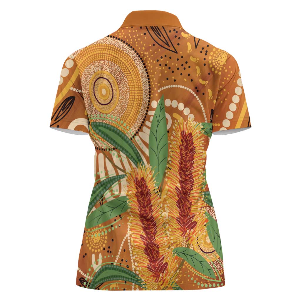 Australia Bottlebrush Women Polo Shirt Callistemon Aussie Native Flowers Indigenous Art - Aussie Hoodie