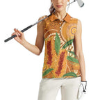Australia Bottlebrush Women Sleeveless Polo Shirt Callistemon Aussie Native Flowers Indigenous Art - Aussie Hoodie