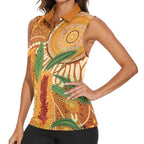 Australia Bottlebrush Women Sleeveless Polo Shirt Callistemon Aussie Native Flowers Indigenous Art - Aussie Hoodie