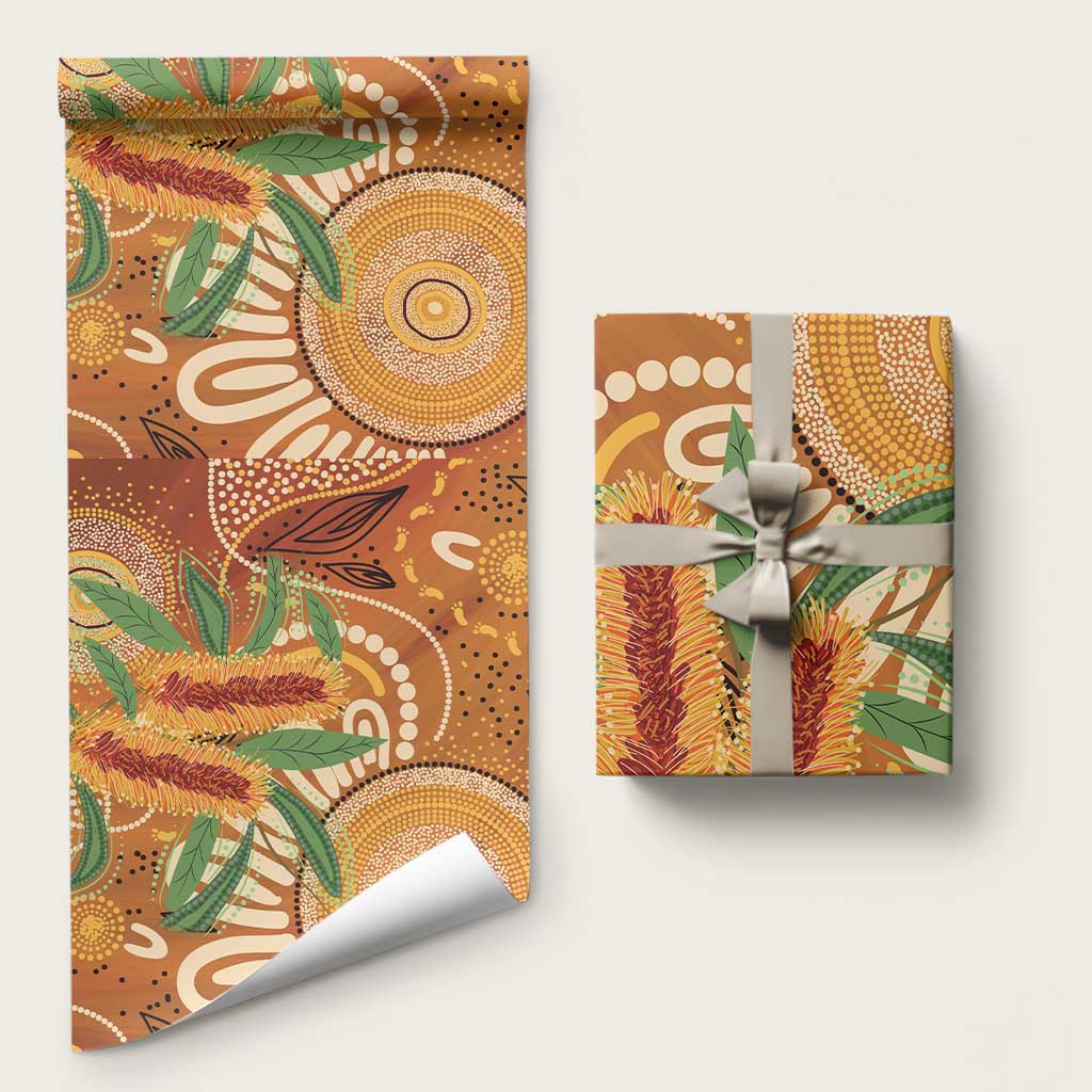 Australia Bottlebrush Wrapping Paper Callistemon Aussie Native Flowers Indigenous Art - Aussie Hoodie