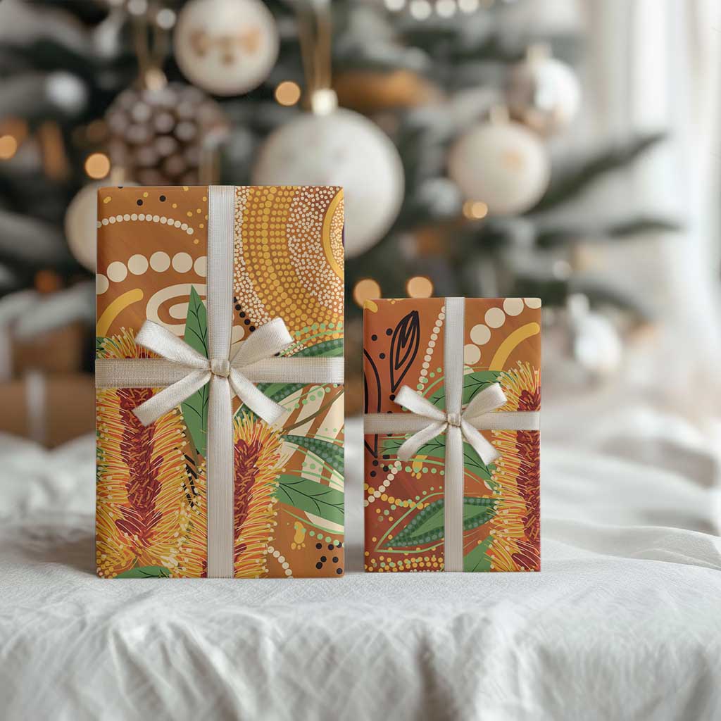Australia Bottlebrush Wrapping Paper Callistemon Aussie Native Flowers Indigenous Art - Aussie Hoodie
