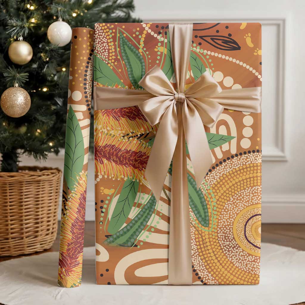Australia Bottlebrush Wrapping Paper Callistemon Aussie Native Flowers Indigenous Art - Aussie Hoodie