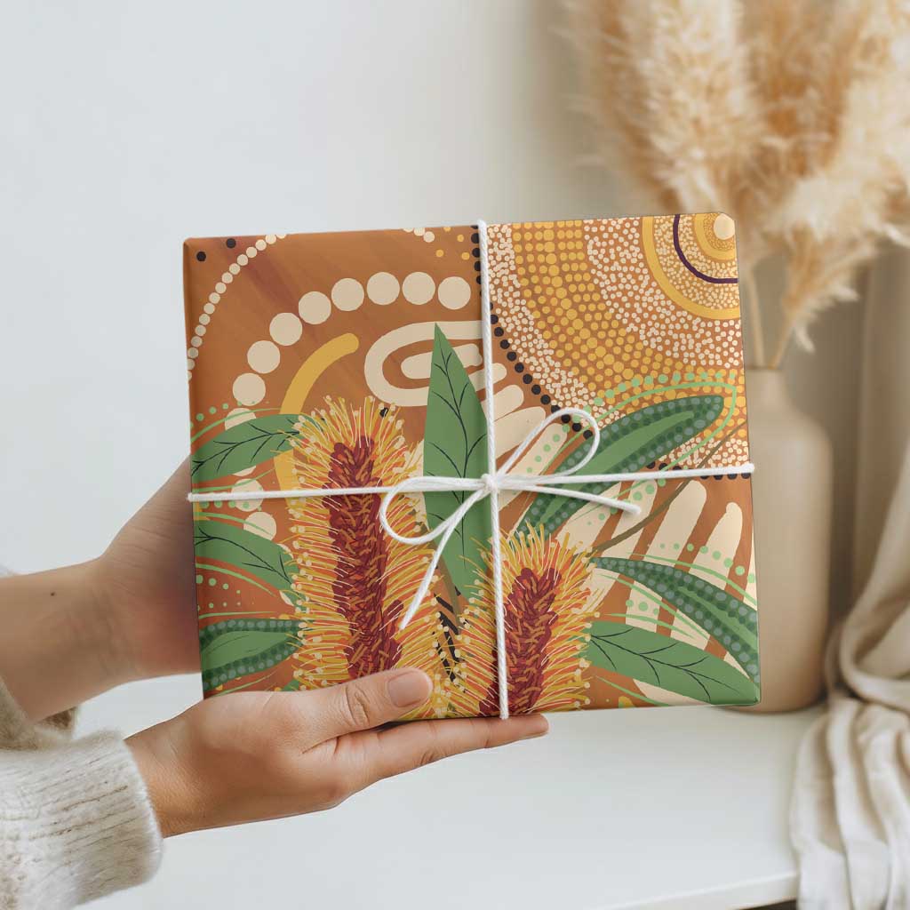Australia Bottlebrush Wrapping Paper Callistemon Aussie Native Flowers Indigenous Art - Aussie Hoodie