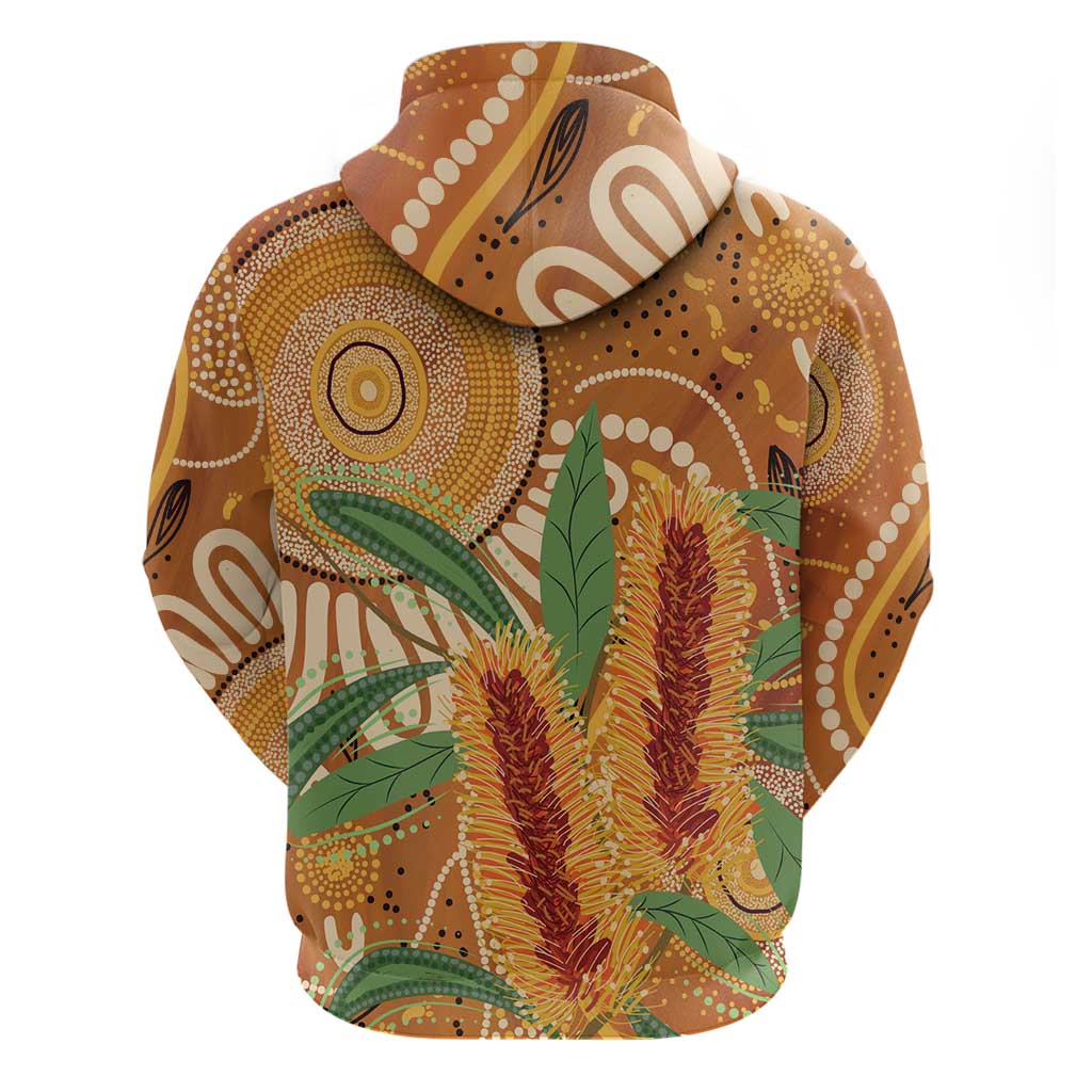 Australia Bottlebrush Zip Hoodie Callistemon Aussie Native Flowers Indigenous Art - Aussie Hoodie