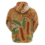 Australia Bottlebrush Zip Hoodie Callistemon Aussie Native Flowers Indigenous Art - Aussie Hoodie