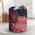 Australia Waratah Laundry Basket Telopea Aussie Native Flowers Indigenous Art - Aussie Hoodie