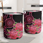 Australia Waratah Laundry Basket Telopea Aussie Native Flowers Indigenous Art - Aussie Hoodie