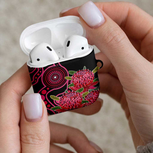 Australia Waratah AirPods Case Telopea Aussie Native Flowers Indigenous Art - Aussie Hoodie