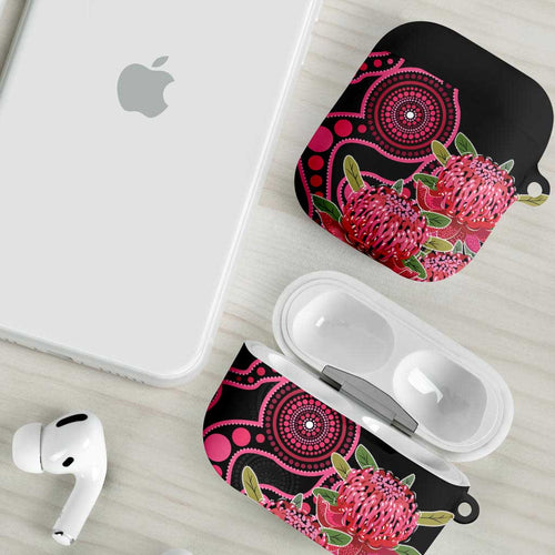Australia Waratah AirPods Case Telopea Aussie Native Flowers Indigenous Art - Aussie Hoodie