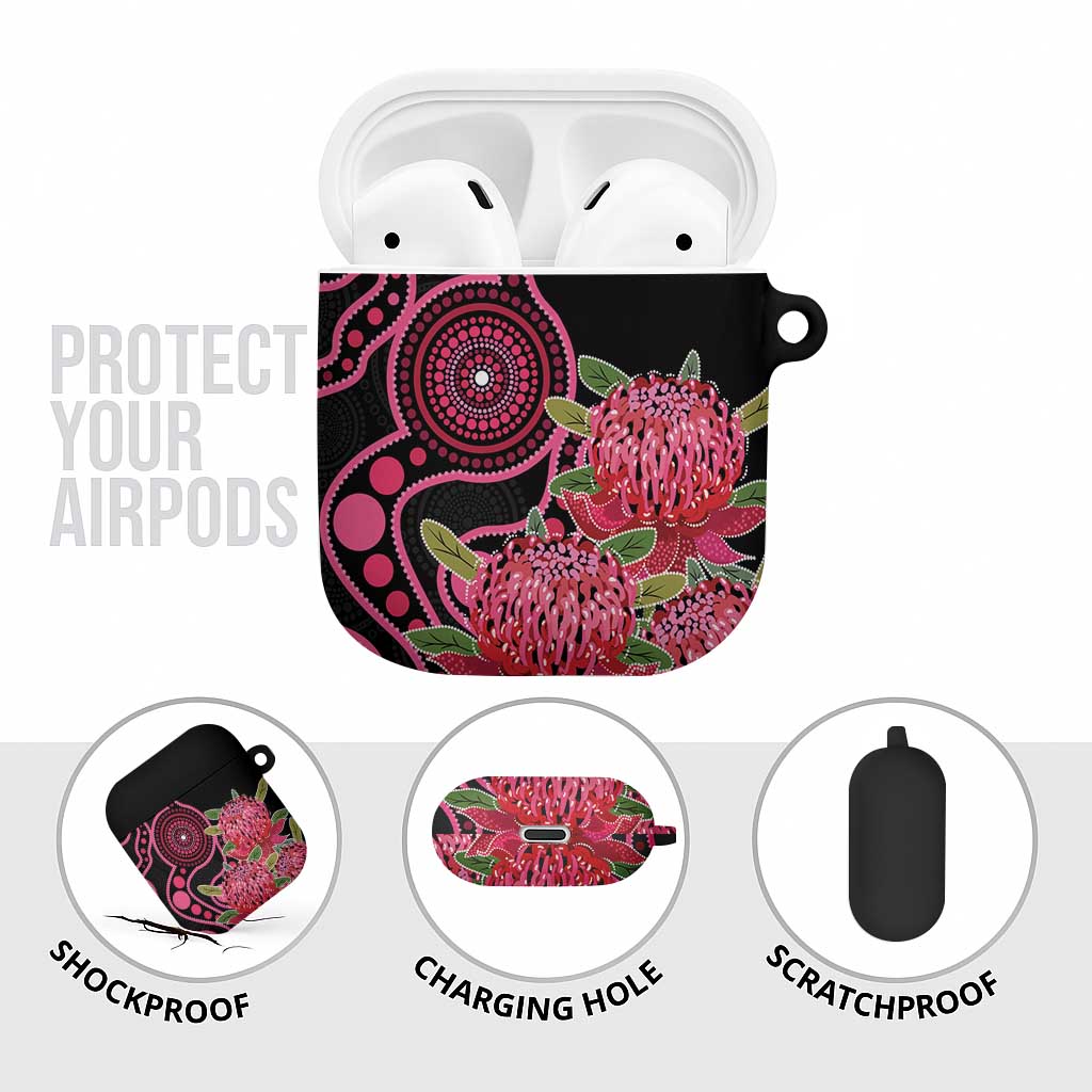 Australia Waratah AirPods Case Telopea Aussie Native Flowers Indigenous Art - Aussie Hoodie
