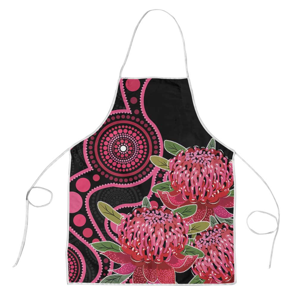 Australia Waratah Apron Telopea Aussie Native Flowers Indigenous Art - Aussie Hoodie