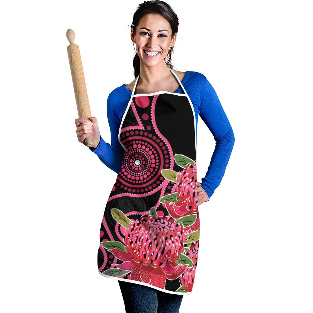 Australia Waratah Apron Telopea Aussie Native Flowers Indigenous Art - Aussie Hoodie