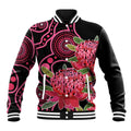 Australia Waratah Baseball Jacket Telopea Aussie Native Flowers Indigenous Art - Aussie Hoodie