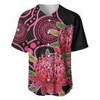 Australia Waratah Baseball Jersey Telopea Aussie Native Flowers Indigenous Art - Aussie Hoodie