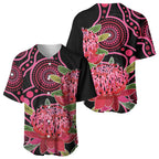 Australia Waratah Baseball Jersey Telopea Aussie Native Flowers Indigenous Art - Aussie Hoodie
