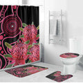 Australia Waratah Bathroom Set Telopea Aussie Native Flowers Indigenous Art - Aussie Hoodie