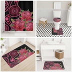 Australia Waratah Bathroom Set Telopea Aussie Native Flowers Indigenous Art - Aussie Hoodie