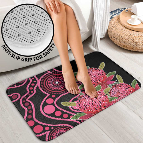 Australia Waratah Bathroom Set Telopea Aussie Native Flowers Indigenous Art - Aussie Hoodie