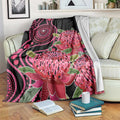 Australia Waratah Blanket Telopea Aussie Native Flowers Indigenous Art - Aussie Hoodie