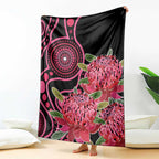 Australia Waratah Blanket Telopea Aussie Native Flowers Indigenous Art - Aussie Hoodie