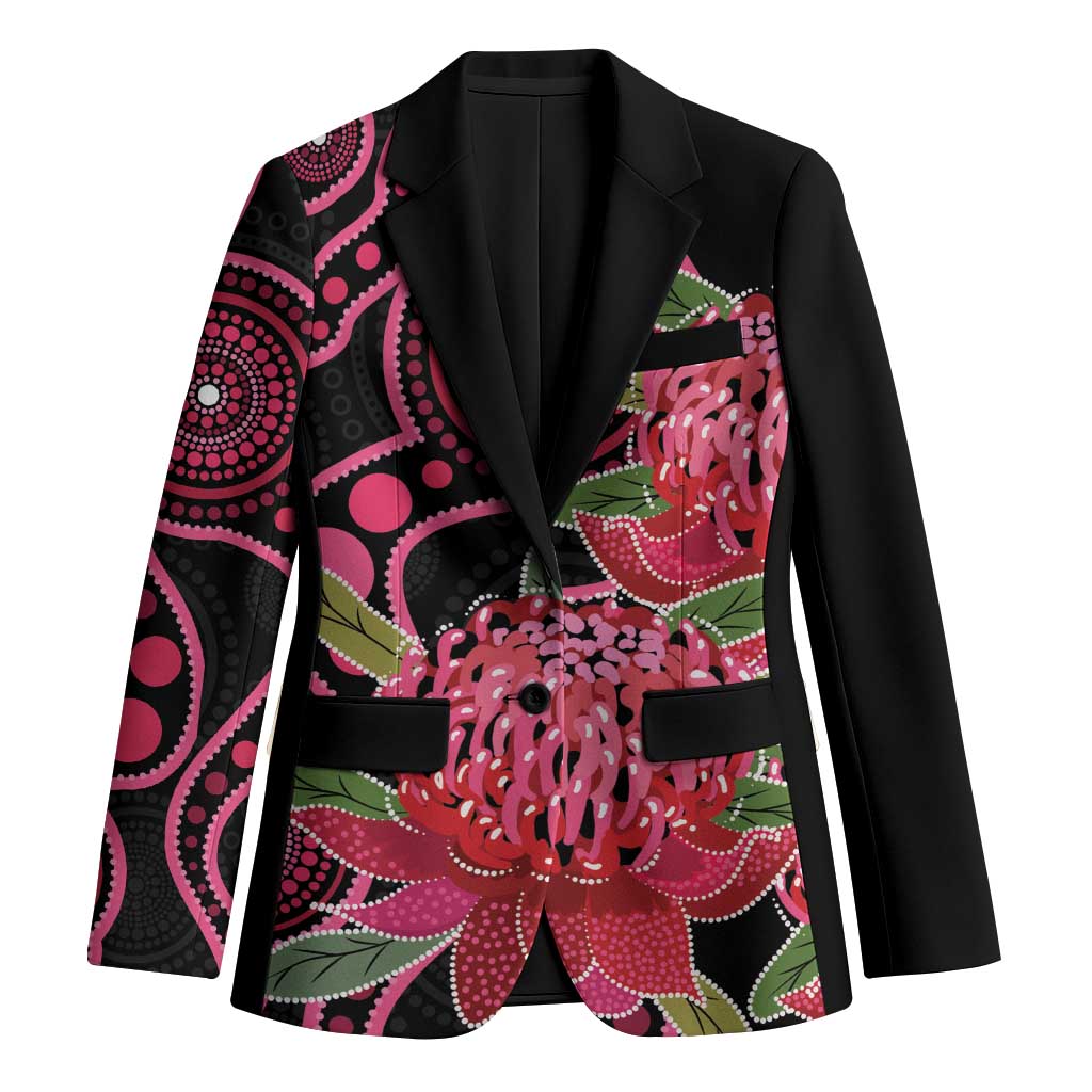 Australia Waratah Blazer Telopea Aussie Native Flowers Indigenous Art - Aussie Hoodie
