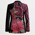 Australia Waratah Blazer Telopea Aussie Native Flowers Indigenous Art - Aussie Hoodie