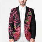 Australia Waratah Blazer Telopea Aussie Native Flowers Indigenous Art - Aussie Hoodie
