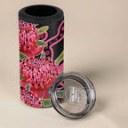 Australia Waratah 4 in 1 Can Cooler Tumbler Telopea Aussie Native Flowers Indigenous Art - Aussie Hoodie