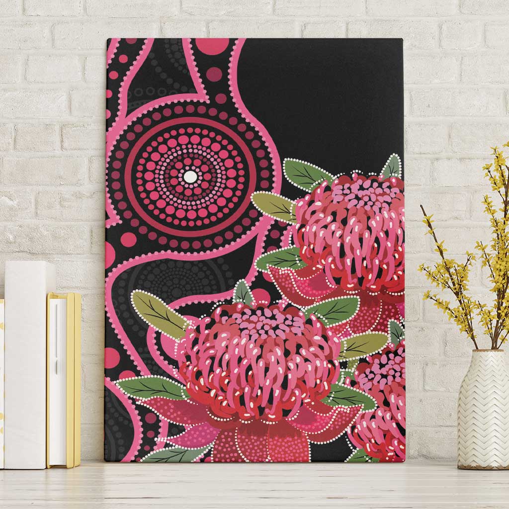 Australia Waratah Canvas Wall Art Telopea Aussie Native Flowers Indigenous Art - Aussie Hoodie