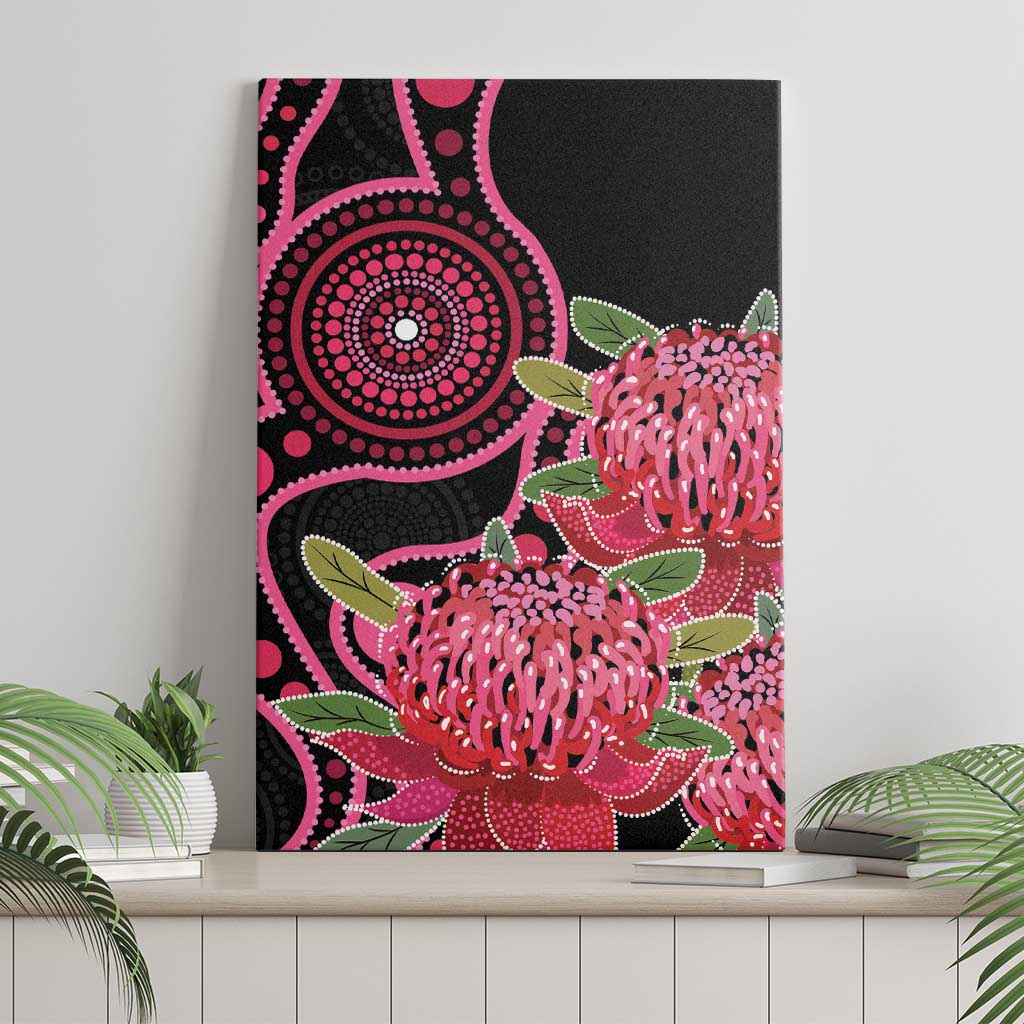 Australia Waratah Canvas Wall Art Telopea Aussie Native Flowers Indigenous Art - Aussie Hoodie