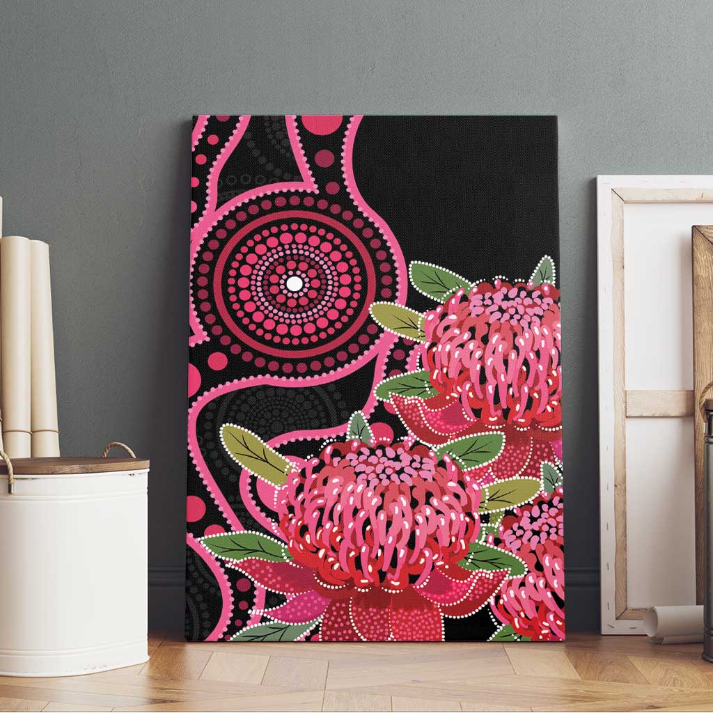Australia Waratah Canvas Wall Art Telopea Aussie Native Flowers Indigenous Art - Aussie Hoodie
