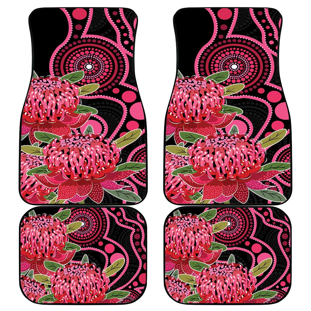 Australia Waratah Car Mats Telopea Aussie Native Flowers Indigenous Art - Aussie Hoodie