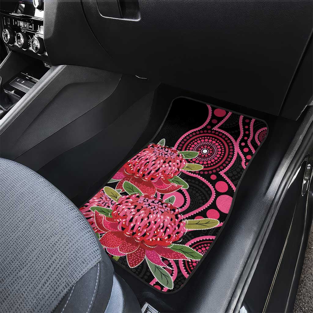 Australia Waratah Car Mats Telopea Aussie Native Flowers Indigenous Art - Aussie Hoodie