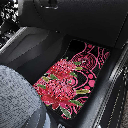 Australia Waratah Car Mats Telopea Aussie Native Flowers Indigenous Art - Aussie Hoodie